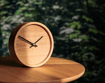 Table Clock Cylinder Large - Oak
