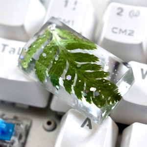 7PCS Plant Resin Keycaps Set With Natural Green Fern Leaves for ...