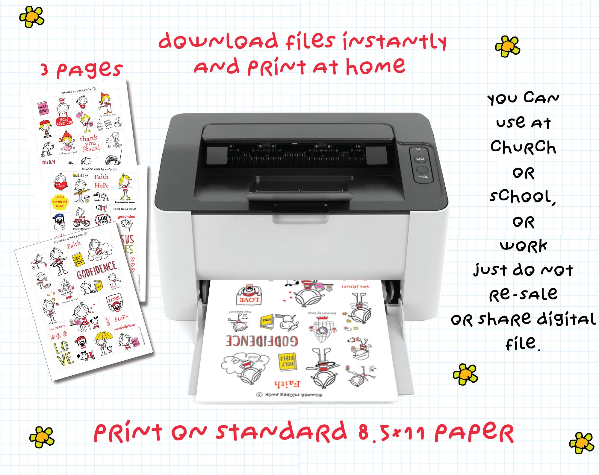 Printable Christian Stickers Planner Stickers Journal Stickers Bible ...
