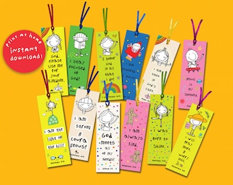 Affirmation Christian Bookmarks Printable Bookmarks Cute Bookmarks Scripture Bookmarks To Print Digital