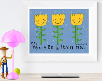 Kindergarten-Wand-Kunst Christian Wand Kunst Kindergarten Kunst Kinder Wand Kunst Mädchen Kindergarten Druck Kinderzimmer Dekor Wand Kunst Christian Kunst Christian Drucke Kunst