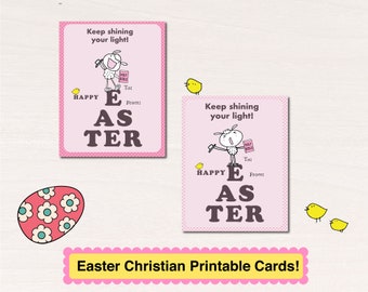 Kid's Easter Cards,  Printable Christian Easter Card, Sunday School - Instant Download