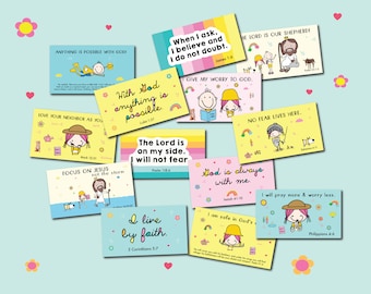 Positive Affirmation Cards Kids Scripture Cards Self Affirmation Cards Download Prayer Cards Scripture Pocket Cards Christian Lunchbox