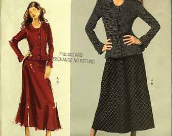 Pretty Blouse & Skirt by Sandra Betzina Sewing Pattern Vogue 'Today's Fit' 2911. Sizes A-J. Bust: 32-55" Rayon, Wool, Linen, Silk. UNCUT!