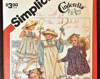 So Sweet Child's Vintage Dress, Pinafore Or Sundress By Cinderella Clothing Sewing Pattern Simplicity 5730. Size 3 Years. Chest; 22" UNCUT!
