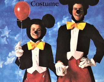 Vintage 1980's Mickey Mouse Costume Sewing Pattern Walt Disney Co. Licensed Simplicity 7730. Size Adult Large. Chest 40" CUT!