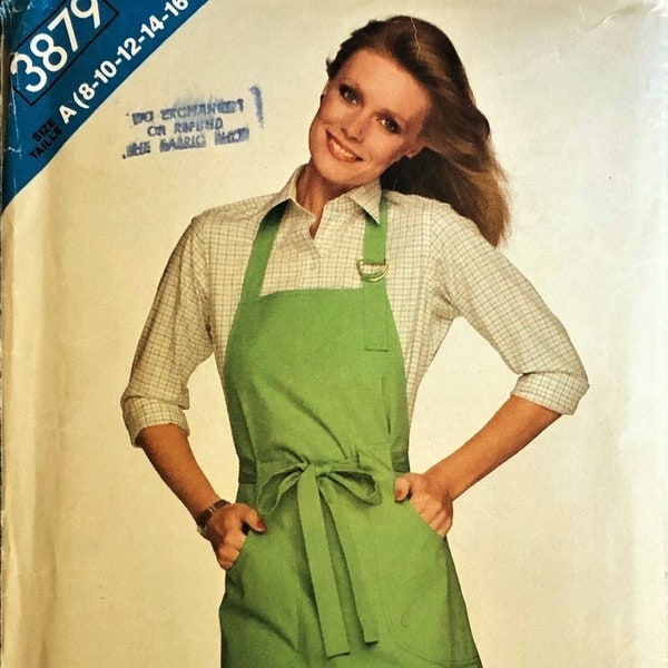 Vintage, Super Cute, Wrap Around Jumper Sewing Pattern See & Sew 3879. Size 8-18. Bust: 31.5 - 40" Bib Top, Smock, Apron. UNCUT!