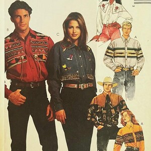 May include: McCall's pattern envelope featuring images of Western-style shirts and jackets. The envelope displays the McCall's logo, pattern number 6716, and price information. The size is listed as Small (31 1/2, 32 1/2).