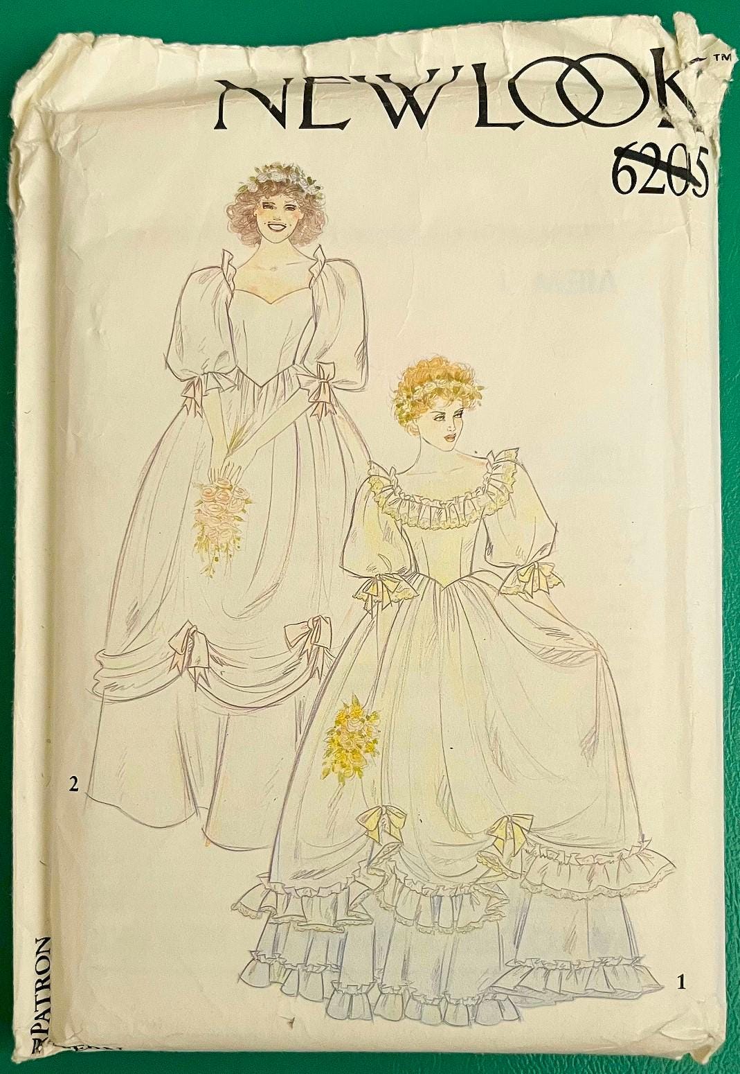Vintage 80's, Princess Diana Style Wedding Gown Sewing Pattern New