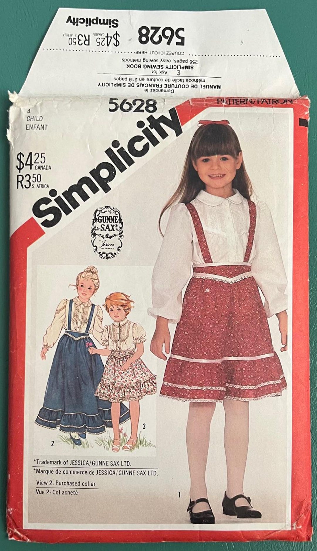 Simplicity Pattern5628 Vintage 80's, Kid's Lace Trimmed Blouse & Skirt in 2 Lengths by Gunne ...