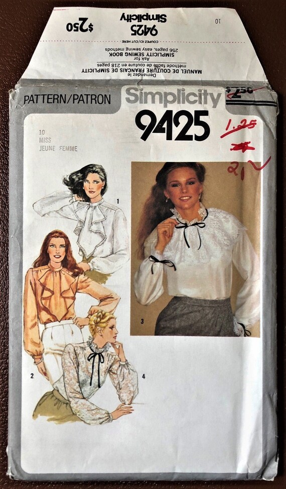 Vintage Ruffled or Full Lace Blouse Sewing Pattern Simplicity Etsy