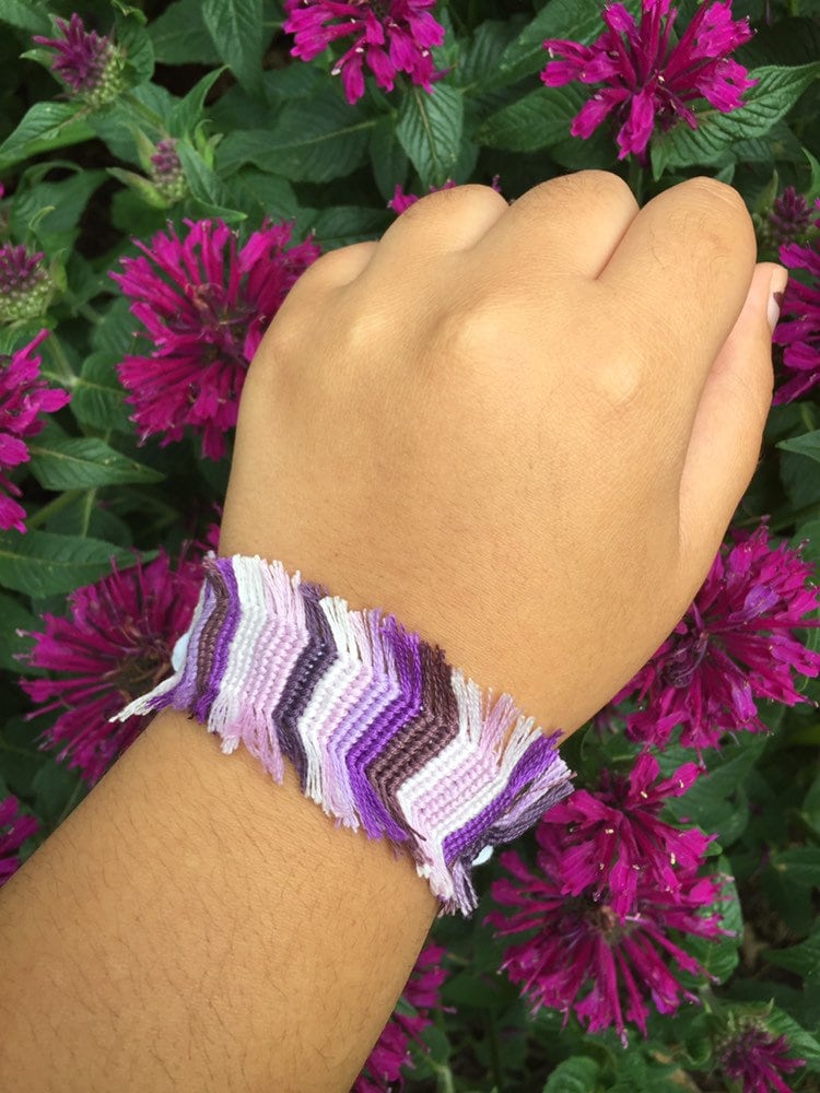 Monochromatic rag rug friendship bracelet Etsy