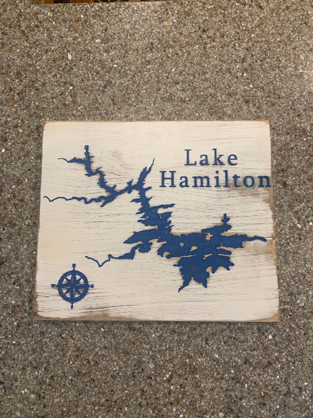 Lake Hamilton Map Sign Etsy