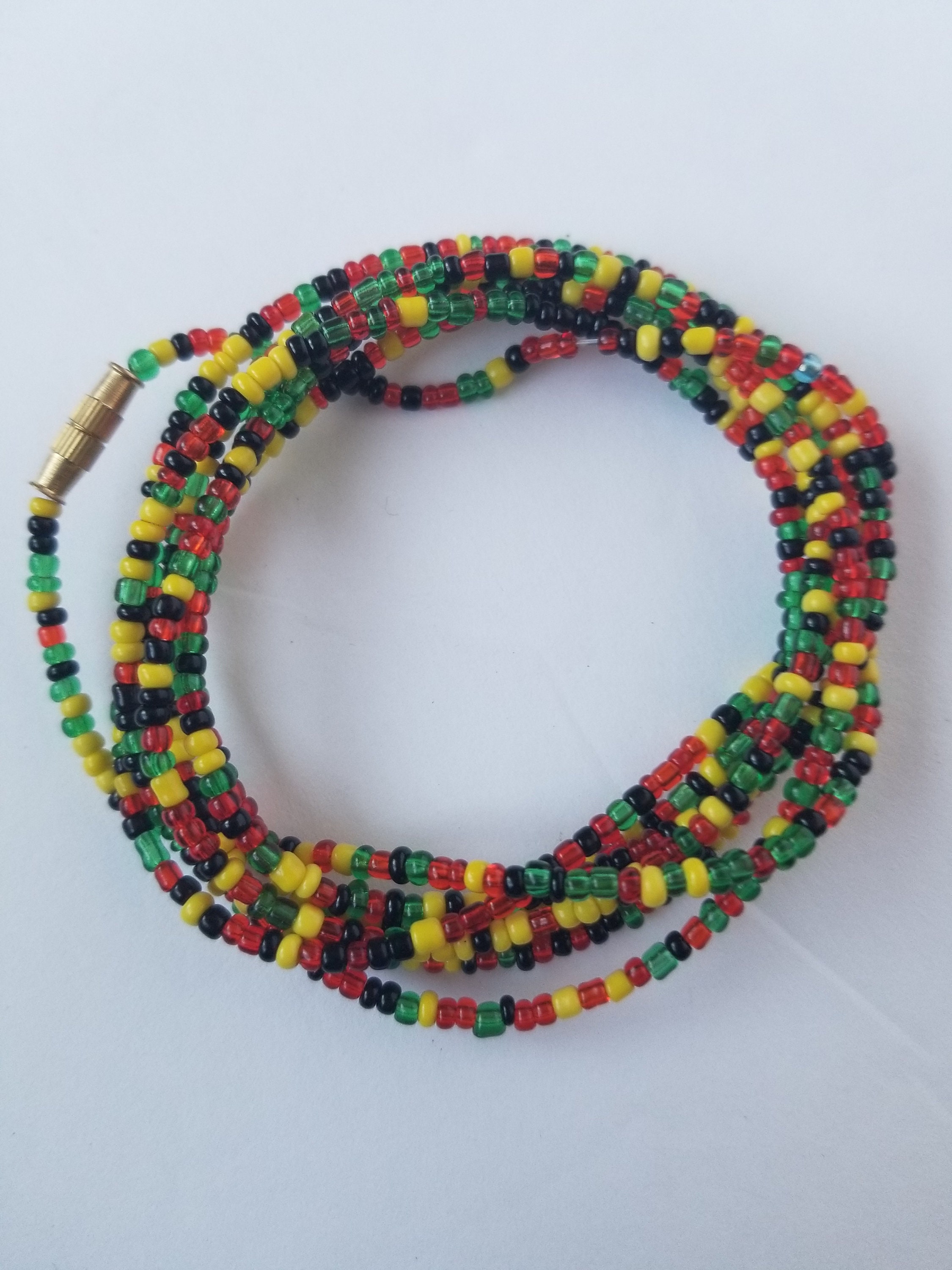 African waist bead/ Mixed colors/ One size strand/ African Maasai wai…