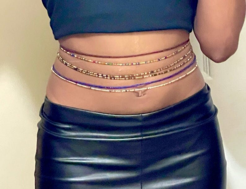 African waist beads/ waist bands/ Mixed colors/ One size strand/ Afri…