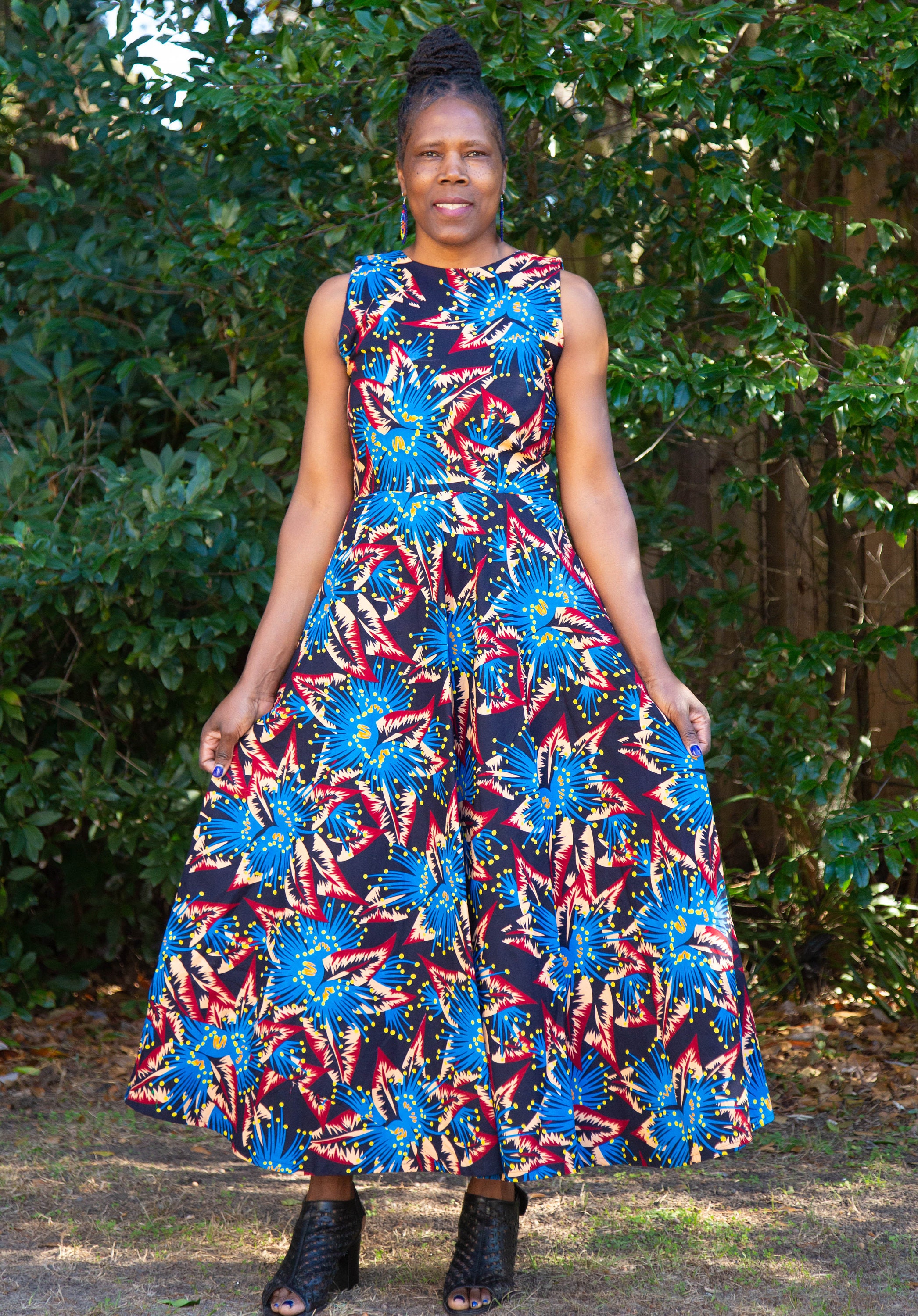 kitenge dresses for ladies African Kitenge Dress: Fit and Flare, Kenyan Ethnic Print