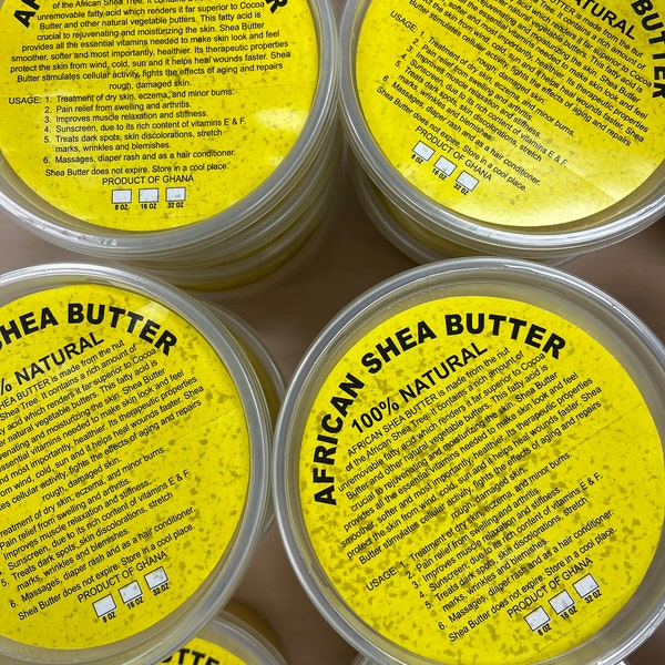 Raw African Shea Butter. Ivory /Yellow.  100% Pure Natural Organic Unrefined .Moisturizer for your face, skin, body, and hair. From Ghana.