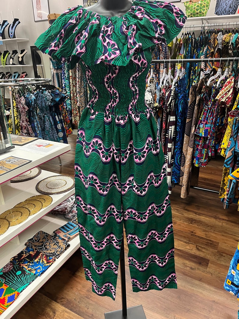 African Kitenge Jumpsuit. Women One Size. Kenyan Ethnic Women Jumpsuit