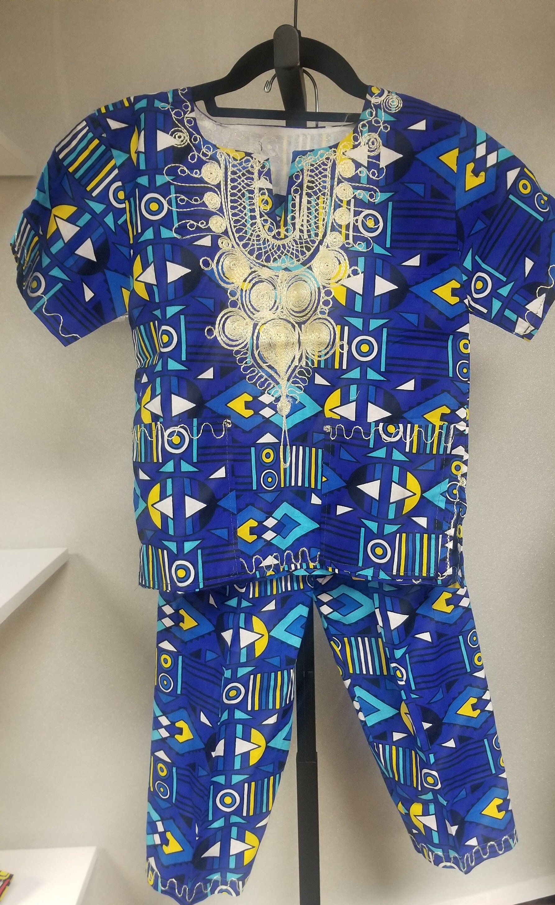African Kitenge. Boy's Suit. Kitenge Patterned Kids Shirt Etsy