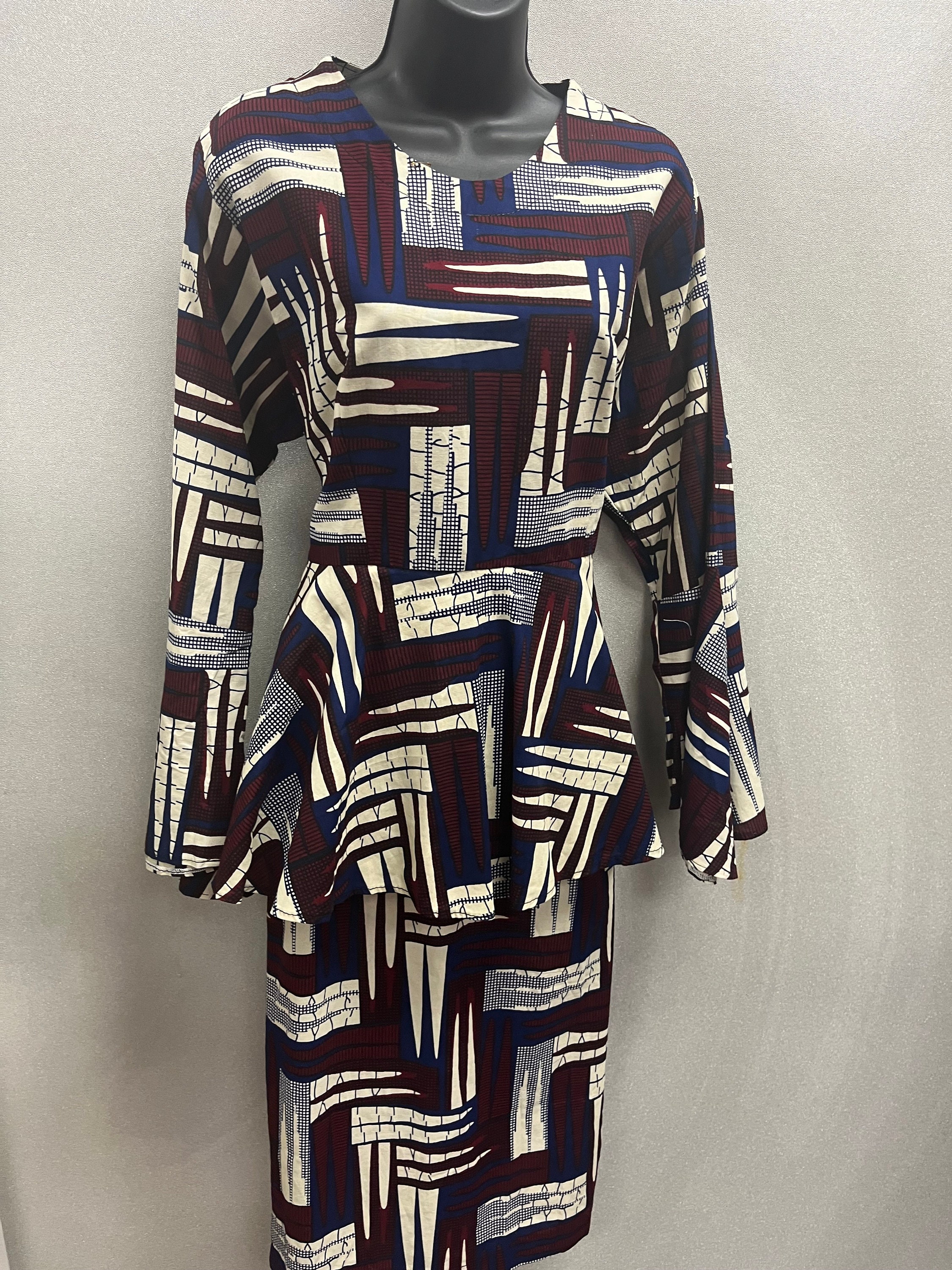 peplum kitenge dresses African fabric kitenge peplum dress. Mixed color dresses