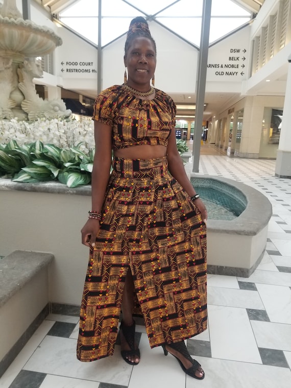 African Fabric Kitenge. Women One Size. Kenyan Ethnic Women Skirt and Short Top. Kitenge Patterned Women Outfit. Etsy