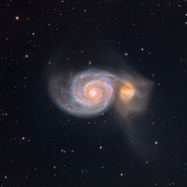 M51, The Whirlpool Galaxy, Wall Art, Decor, Fine Art Astrophotography