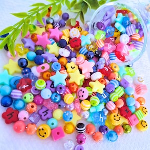 Mixed Acrylic Bead Soup: Rainbow Candy Confetti Beads (6-12mm)