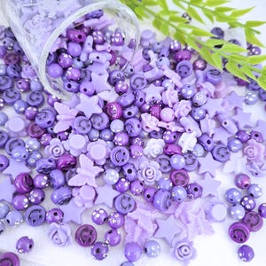 Purple Acrylic Bead Soup Mix: Jewelry Making Confetti Beads