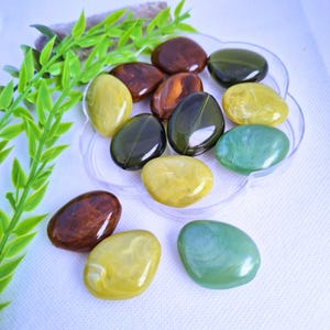 12 pcs Grandes perles, Perles uniques, 30 x 24 mm, Perles acryliques, Mélanges de perles, Perles pour travaux manuels, Grosses perles pour la fabrication de bijoux, Créations manuelles