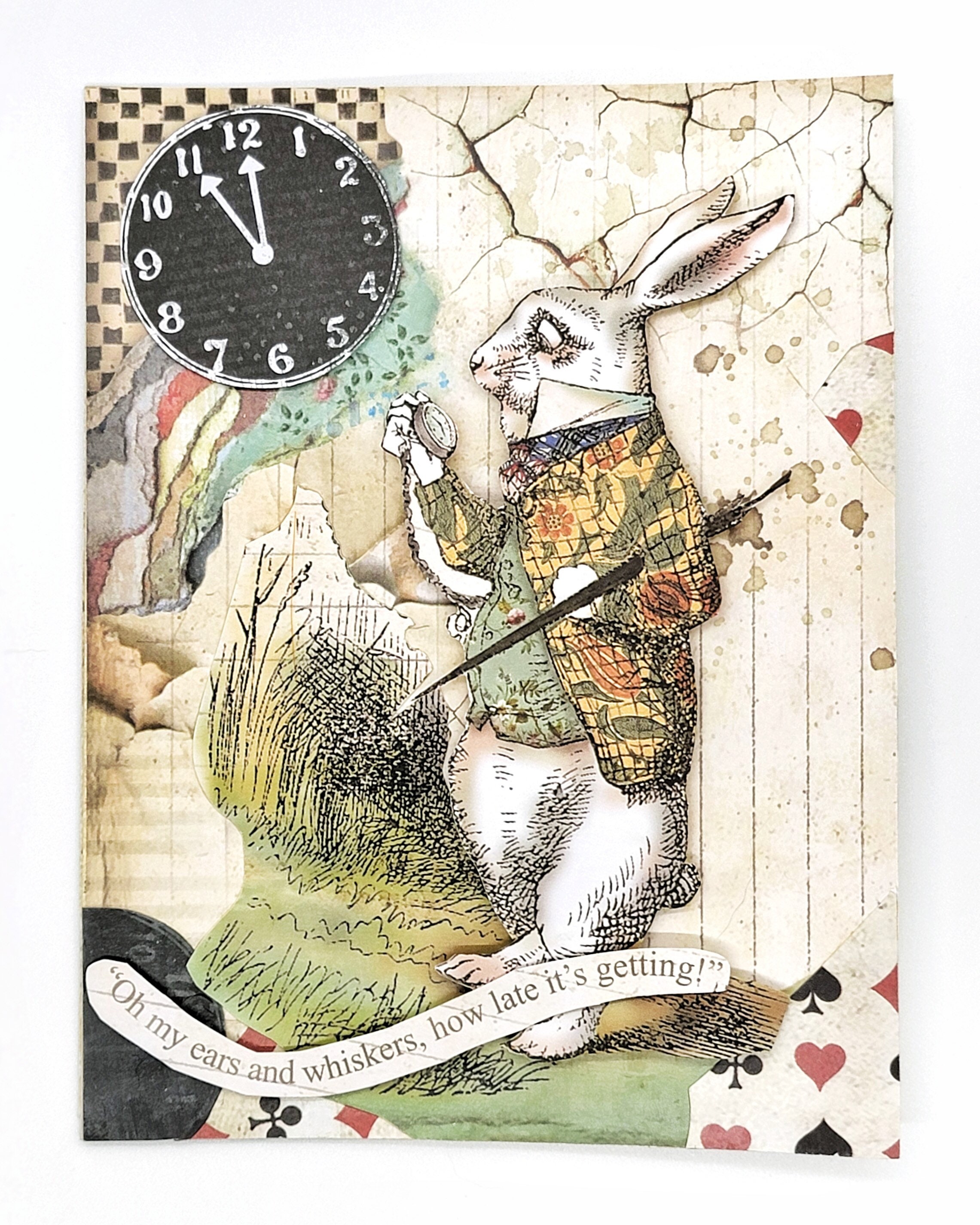 Im Late White Rabbit Greeting Card - Etsy
