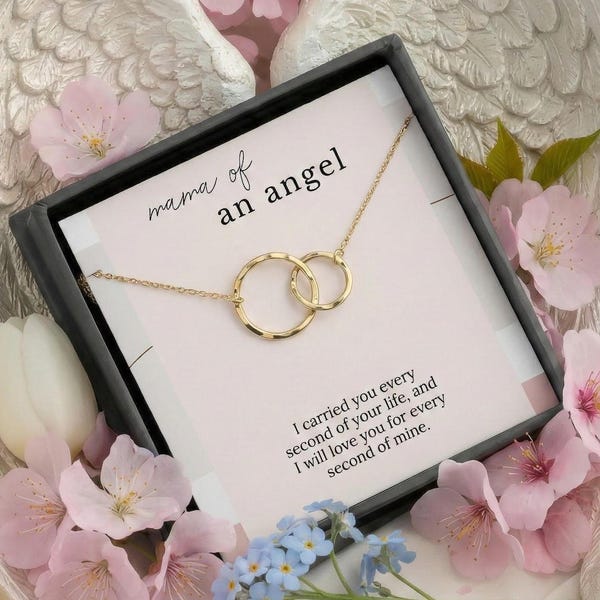 Fehlgeburt Geschenk Halskette, Baby Verlust Geschenk, Totgeborene Halskette, Schwangerschaft Verlust, Trauer Geschenk, Mama eines Engels Schmuck, Sterling Silber