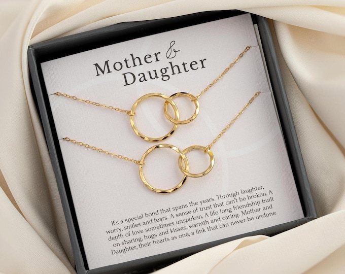 Mother Daughter Necklace • Mothers day Necklace • Mother Daughter Gift • Mother Daughter • Mother Daughter Jewelry • 2 Circles Necklace