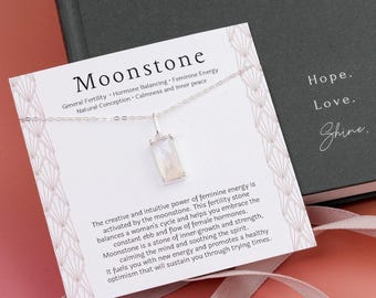 Fertility Gift Necklace | Strength Jewelry Necklaces | IVF Jewelry Gifts | Rainbow Moonstone Necklace Jewelry | Infertility Gift