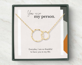 You are My Person Necklace Gift with Message Card | Bestfriend Jewelry Gift | Friendship Necklaces  Gold and Silver | BFF birthday gift