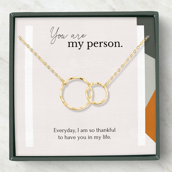 You are My Person Necklace Gift with Message Card | Bestfriend Jewelry Gift | Friendship Necklaces  Gold and Silver | BFF birthday gift