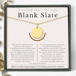 New Beginnings Necklace Gift | Breakup Gift | Encouragement Necklaces | Break up Gifts for Her | Blank Slate Necklace | Divorced Gifts