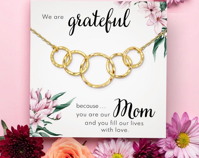 Mom gift from kids | Mothers day gifts for mom necklace | Birthday gift for mom | Mother necklace from daughter and son | Jewelry for mom