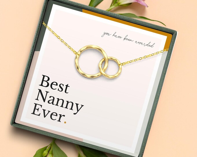 Best Nanny Ever gift, Nanny appreciation necklace gift, Thank you Nanny necklace gift, Best Nanny ever gift, Silver,