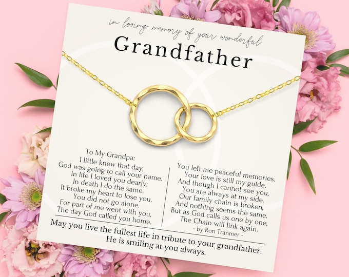 Loss of Grandpa necklace gifts, Loss of grandfather necklace, In Memory of Grandpa, Grandpa keepsake gift necklace