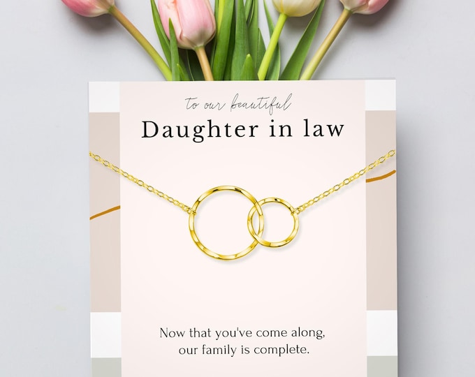 Daughter-in-Law Gift | Gold & Silver Interlocking Circle Necklace