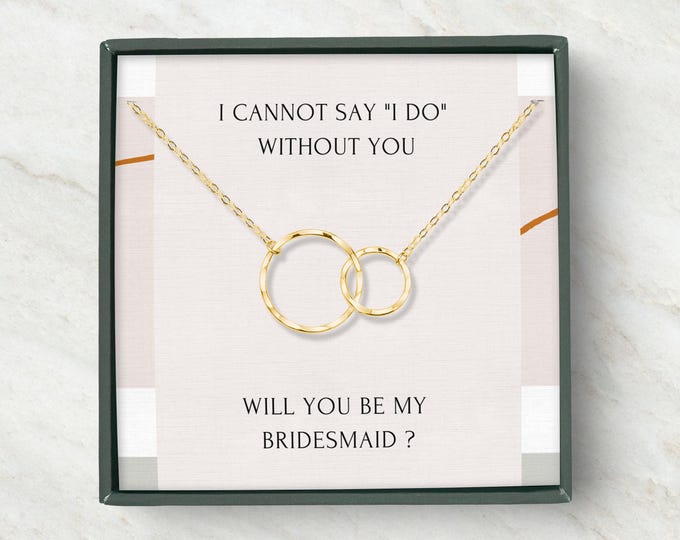 Bridesmaid proposal gift box • Will you be my bridesmaid • Jewelry gift for her • Gift from the bride • Bridal party necklace