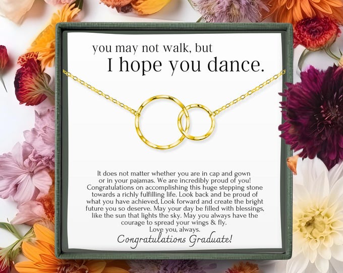 College Graduation Gift for Daughter, Quarantined graduation necklace gift box for her, High School Graduation gift, Sterling silver, Gold