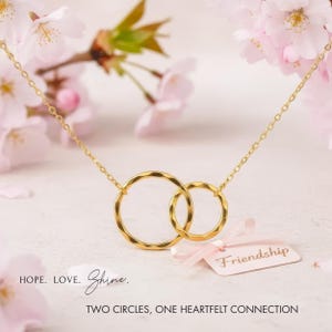 3 Sisters Necklace Set, 3 Textured Rings (Big, Middle & Little Sister) Sterling Silver Gold image 8