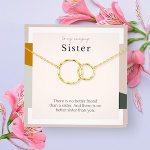 Schwester Geburtstagsgeschenk | Schwesterkette für 2 | Schwestergeschenk von Schwester | Geschenk für Schwester zu ihrem Hochzeitstag | Schwester Schmuck Geschenk