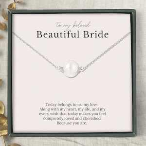 Bijoux pour la mariée, cadeau pour la mariée du marié le jour du mariage, collier de perles délicates, argent sterling