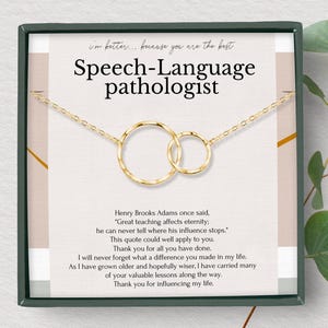 Cadeau pour orthophoniste | Cadeau pour orthophoniste | Colliers pour femmes | Cadeau bijoux SLP | Cadeau de remerciement | Cadeaux d'appréciation