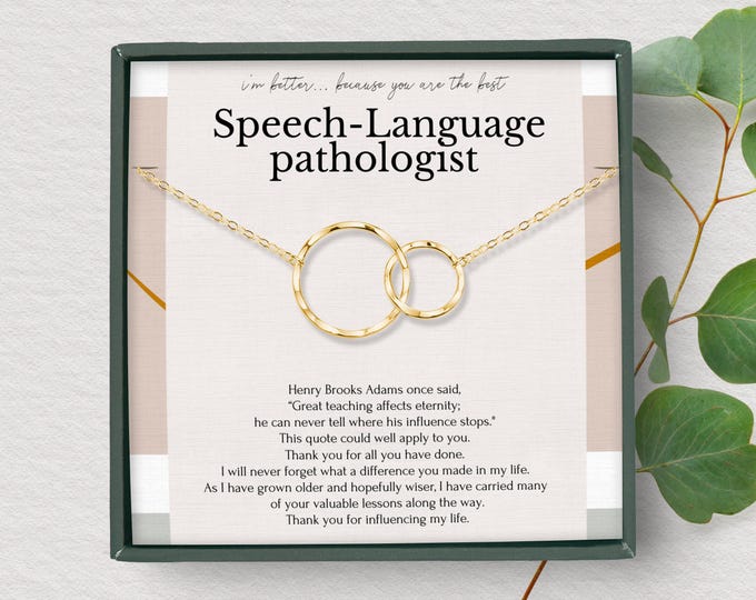 Speech language pathologist gift | Speech therapist gift | Necklaces for women | SLP jewelry gift | Thank you gift | Appreciation gifts