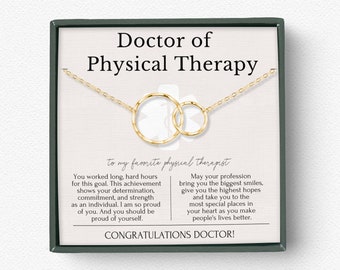 Doctor of Physical Therapy Graduation Necklace Gift | Graduation Gifts Ideas for Her | DPT Assistant Necklaces Gifts with Message Card