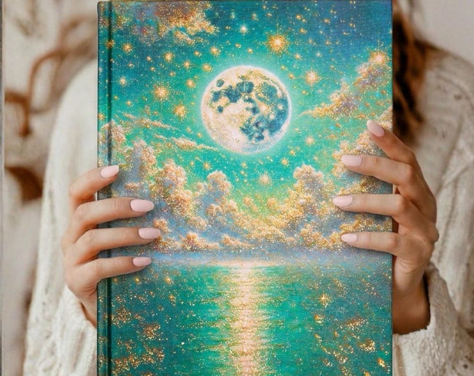 Moon Cycle Journal for Manifestation Reflection New & Full Moon Calendar Hardcover Premium Notebook Spiritual Gift for Women