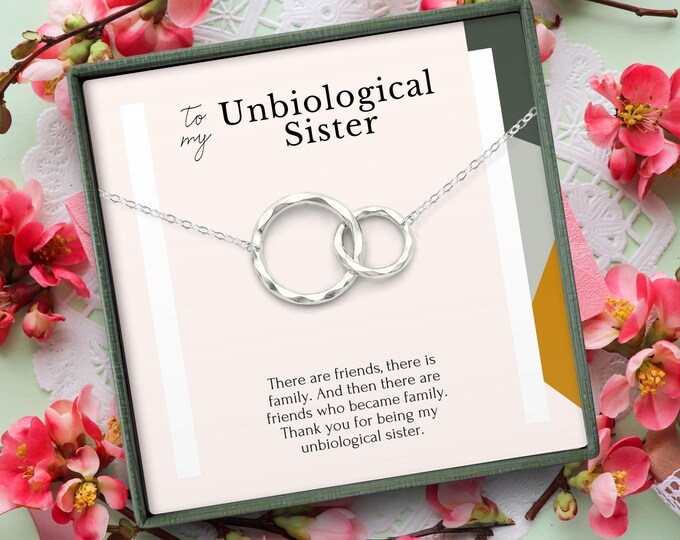 Unbiological Sister Gift, Best Friend Necklace, Big Little Sorority, Soul Sister, Bridesmaid Gift, Sterling Silver